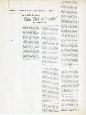 Press: "Que Viva El Puente"