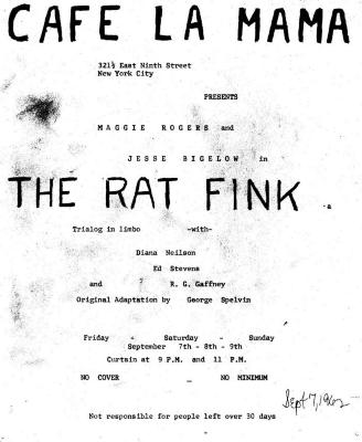 Flyer for "The Rat Fink"