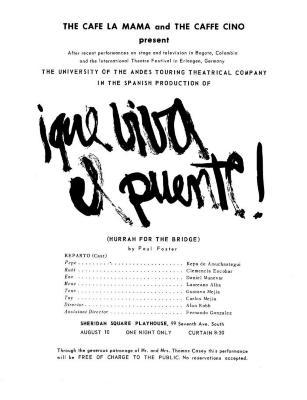 Flyer for "Que Viva El Puente"