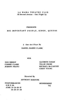 Promotional Flyer: "Big Important People, Kings, Queens"
