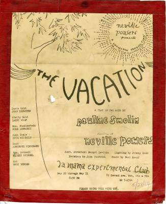 Flyer for "The Vacation" (1964)