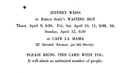 Postcard Invitation: "Waiting Boy" (1964)
