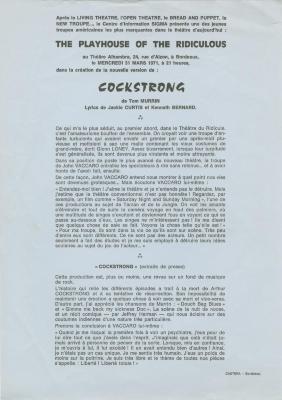 Promotional Flyer: "Cock-Strong" (France, 1971)