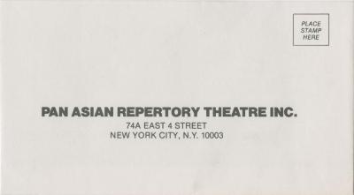 Miscellaneous Promotional Material: Pan Asian Repertory Theatre (circa 1980)