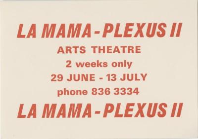 Miscellaneous Materials: La MaMa Plexus in London (1969) 
