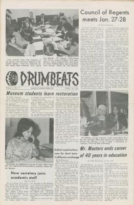 "Drumbeats" issue reporting on American Indian Theatre Ensemble US Tour (1973)