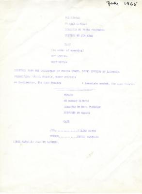 Program for "The Circle" and "Mirage"