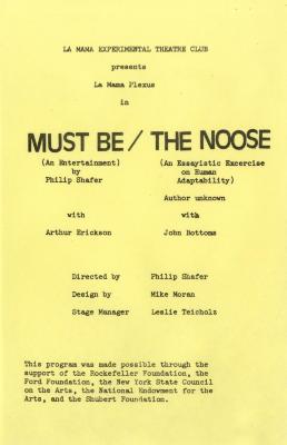 Program: "Must Be/The Noose" (1974)