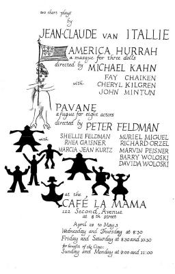 Flyer / small poster for "Two Short Plays by Jean-Claude van Itallie" (1965)