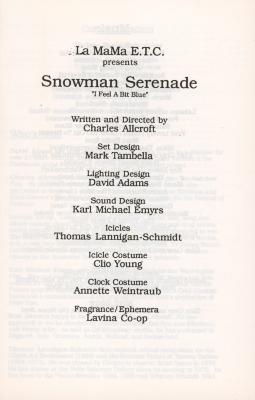 Program: "Snowman Serenade" (1996) [1]