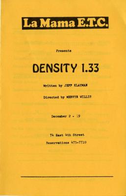 Program : "Density 1.33"