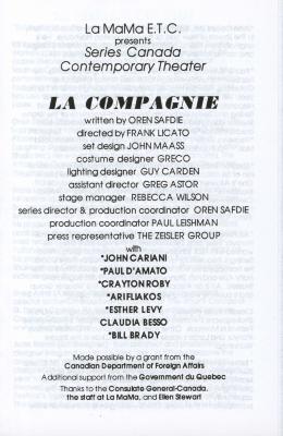 Show File: "La Compagnie" (1996)
