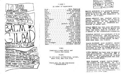 Program for "Balm in Gilead" (1965)