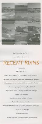 Poster for "Recent Ruins" (1979)