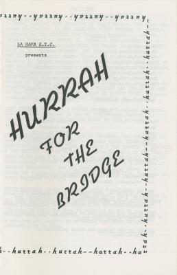 Program for "Hurrah for the Bridge" (1981)