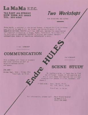 Promotional Flyers: "Endre Hules Workshop" (1981) (Purple)
