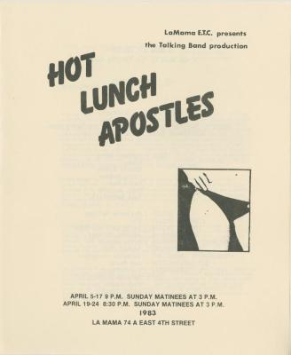 Program for "Hot Lunch Apostles" (1983)