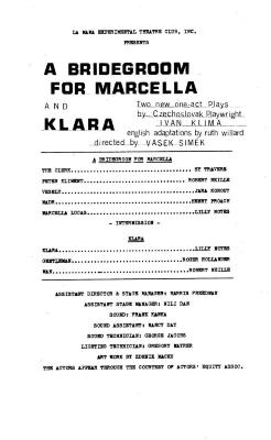 Program: "A Bridegroom for Marcella" and "Klara" (1969)