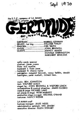 Program for Gertrude (1970a)
